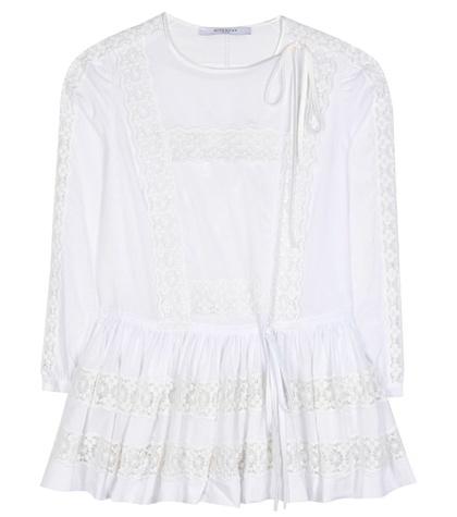 Givenchy Lace-trimmed Cotton Blouse