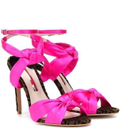 Gucci Violette Satin And Velvet Sandals