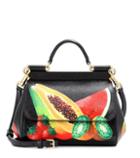 Dolce & Gabbana Sicily Mini Printed Leather Shoulder Bag
