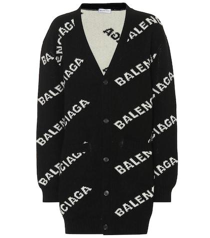 Balenciaga Wool-blend Intarsia Cardigan