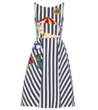 Dolce & Gabbana Striped Cotton Dress With Appliqué