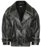 Miu Miu Oversized Leather Jacket