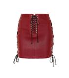 Unravel Lace-up Leather Skirt