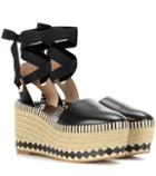 Tory Burch Dandy 85mm Leather Wedge Espadrilles