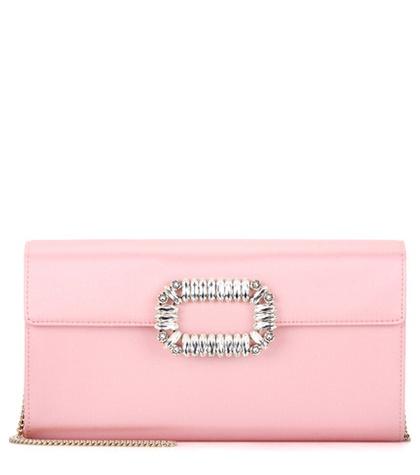 Roger Vivier Evening Envelope Satin Shoulder Bag