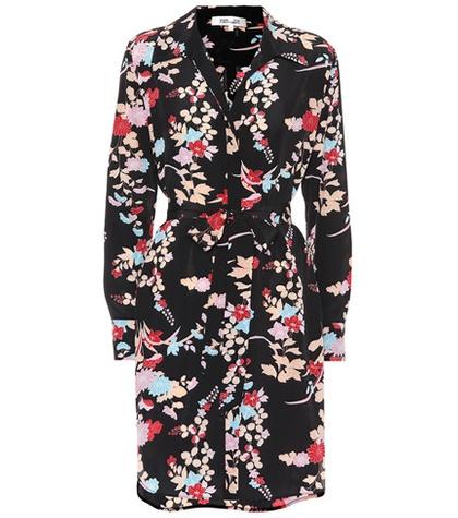 Diane Von Furstenberg Floral Silk Shirt Dress
