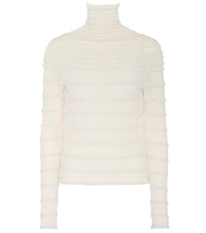 Valentino Smocked Cotton-blend Top