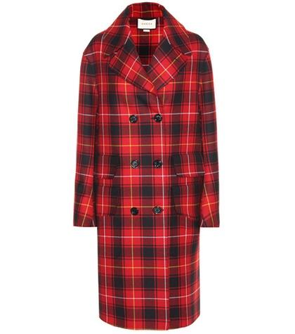 Stella Mccartney Plaid Wool Coat With Appliqué