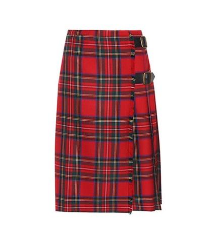 Burberry Check Wool Skirt