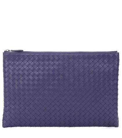 Bottega Veneta Biletto Intrecciato Leather Clutch
