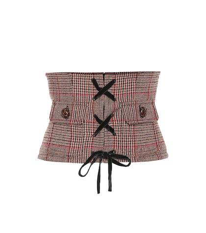Miu Miu Checked Wool-blend Corset Belt