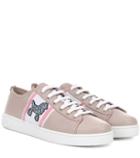 Miu Miu Exclusive To Mytheresa.com – Embellished Leather Sneakers