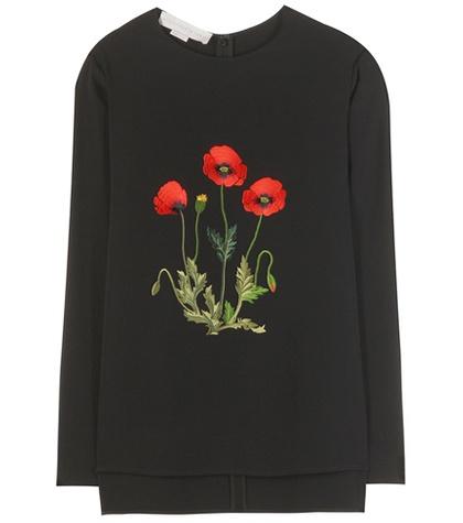 Stella Mccartney Embroidered Crêpe Top