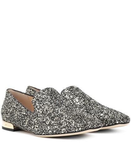 Jimmy Choo Jaida Glitter Ballet Flats