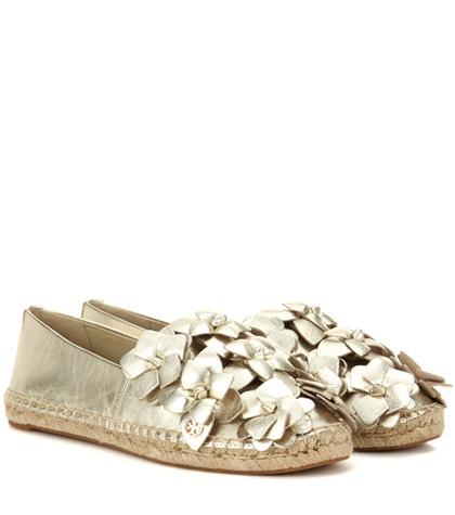 Tory Burch Blossom Leather Espadrilles