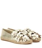 Tory Burch Blossom Leather Espadrilles