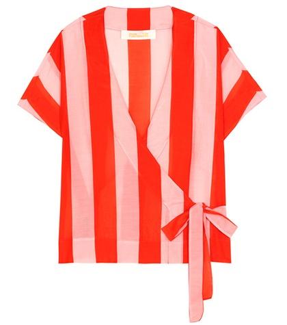 Diane Von Furstenberg Striped Cotton-blend Top