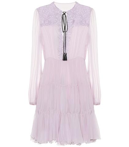 Giambattista Valli Long Sleeved Cotton-blend Minidress