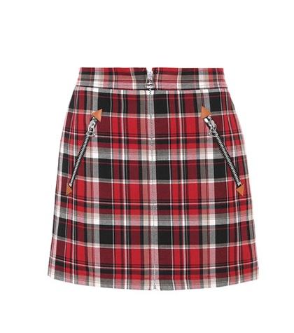 Rag & Bone Plaid Cotton Miniskirt