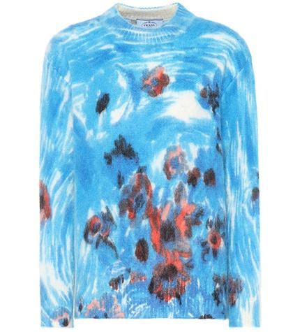 Prada Printed Mohair-blend Sweater