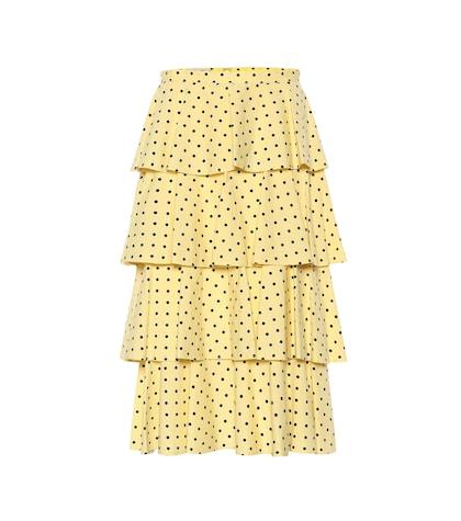 Saint Laurent Scarlet Printed Cotton-blend Skirt