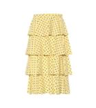 Saint Laurent Scarlet Printed Cotton-blend Skirt