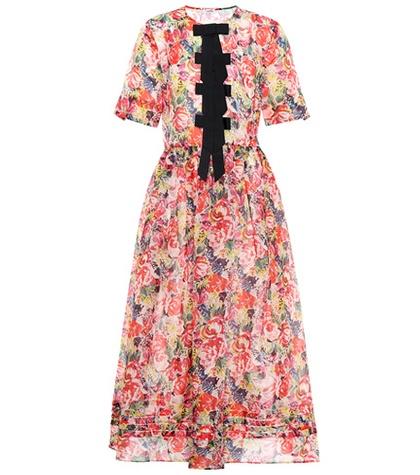 Ganni Seneca Floral-printed Silk Dress