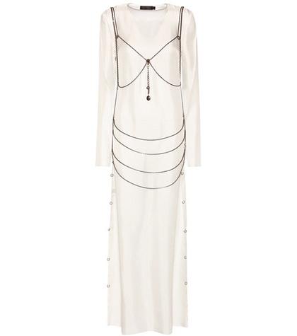 Calvin Klein Collection Goseli Silk Dress With Body Chain