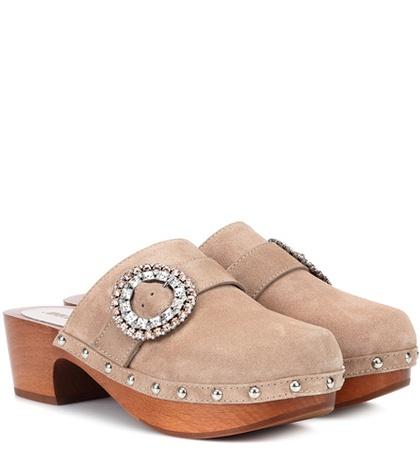 Jimmy Choo Doralie 55 Embellished Suede Clogs