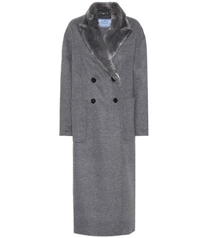 Alexander Mcqueen Fur-trimmed Wool-blend Coat
