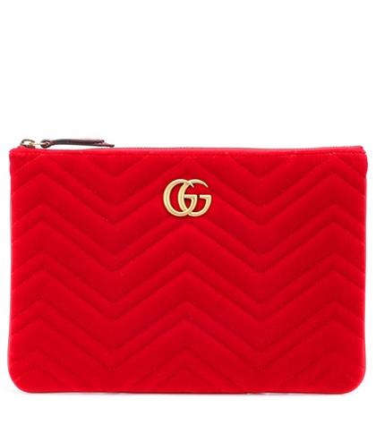 Gucci Gg Marmont Velvet Clutch