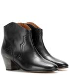 Valentino Étoile Dicker Leather Ankle Boots