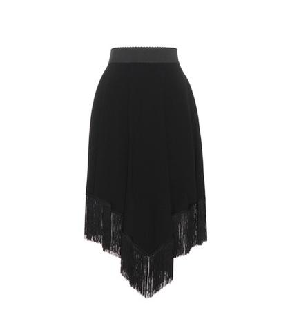 Dolce & Gabbana Crêpe Skirt With Fringe