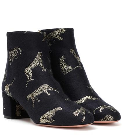 Aquazzura Brooklyn Jacquard Ankle Boots