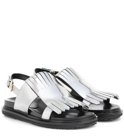 Balenciaga Metallic Leather Sandals