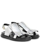 Balenciaga Metallic Leather Sandals