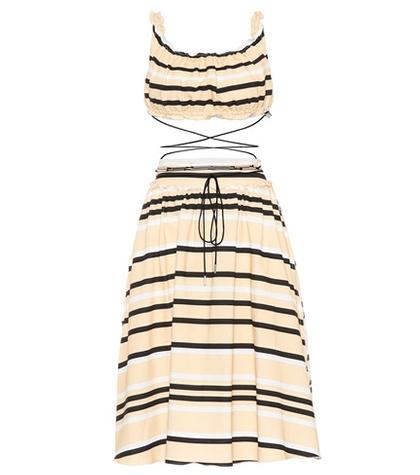 Jw Anderson Striped Cotton Two-piece Dress