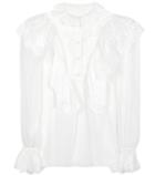 Equipment Silk-blend Blouse With Lace