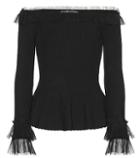 Jonathan Simkhai Tulle-trimmed Ribbed-knit Top