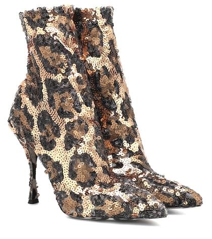 Dolce & Gabbana Sequined Ankle Boots