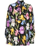 Valentino Floral-printed Stretch-silk Top