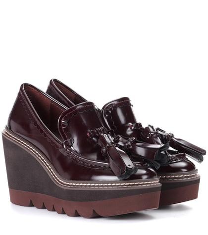 See By Chlo Leather Wedge Loafers