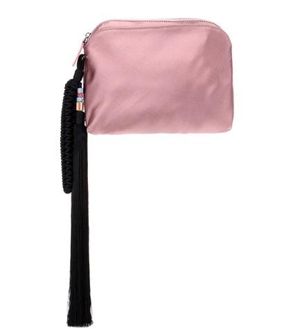 The Row Wristlet Tasseled Silk Satin Clutch