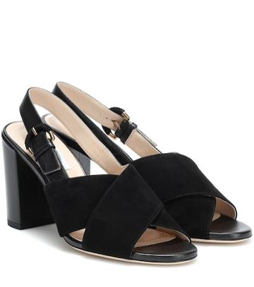 Gucci Kids Suede And Leather Slingback Sandals