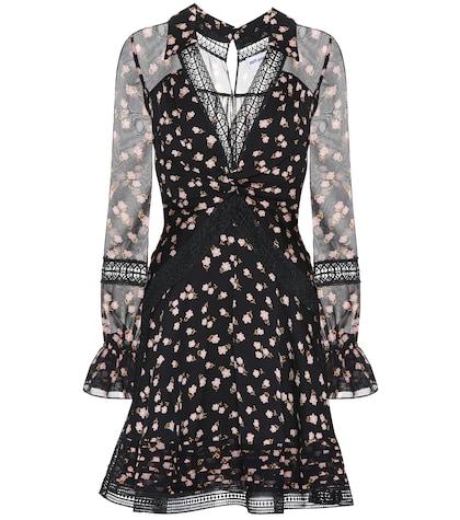 Self-portrait Twist Front Ditsy Minidress
