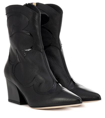 Tibi Felix Leather Cowboy Boots