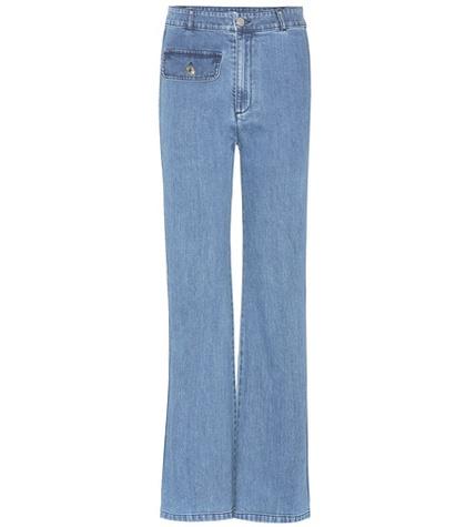Jardin Des Orangers Flared Stretch-cotton Jeans
