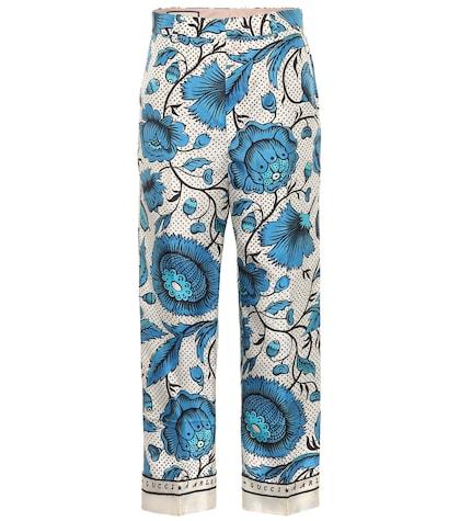 Gucci Floral Silk Twill Pants
