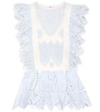 Valentino Embroidered Frill Top