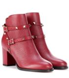 Moncler Valentino Garavani Rockstud Leather Ankle Boots
